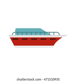 Yacht icon in flat style isolated on white background. Sea transport symbol