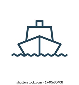 Yacht icon. Front view. Public transportation icon.