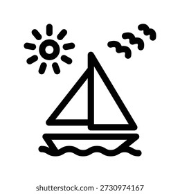 Modelo de design de vetor de ilustração de ícone de iate