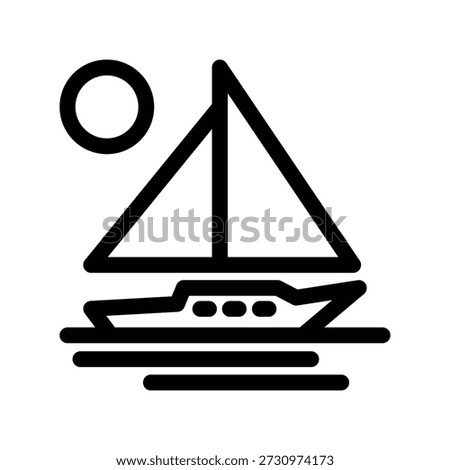Yacht icon illustration vector design template