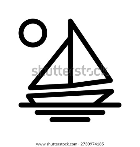 Yacht icon illustration vector design template