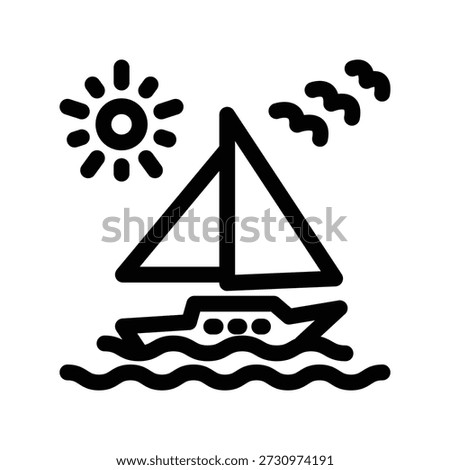 Yacht icon illustration vector design template