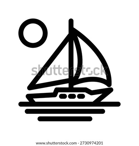 Yacht icon illustration vector design template