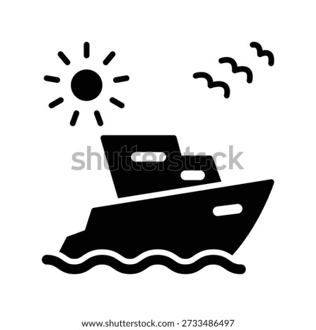 Yacht icon illustration vector design template