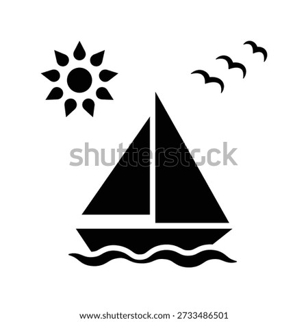 Yacht icon illustration vector design template