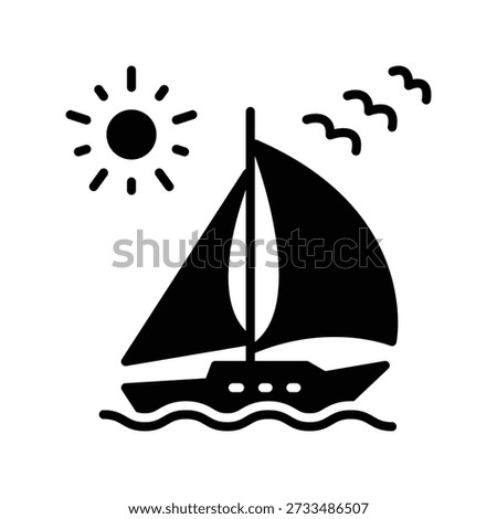 Yacht icon illustration vector design template