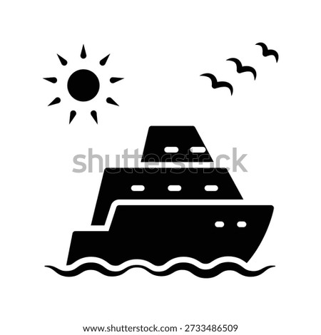 Yacht icon illustration vector design template