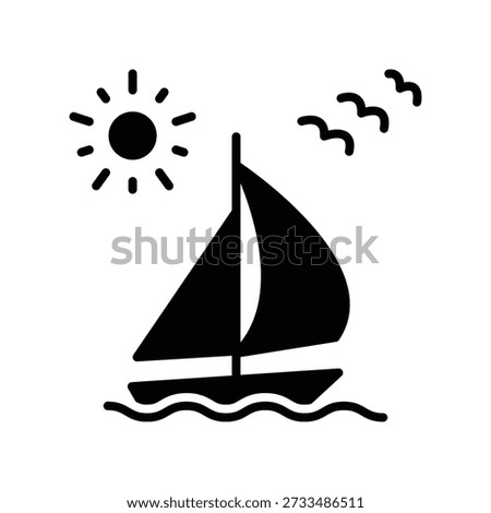 Yacht icon illustration vector design template