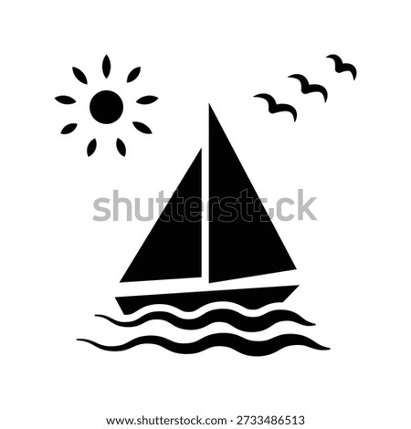 Yacht icon illustration vector design template