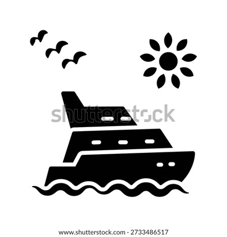 Yacht icon illustration vector design template