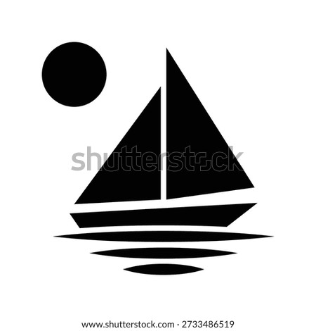 Yacht icon illustration vector design template