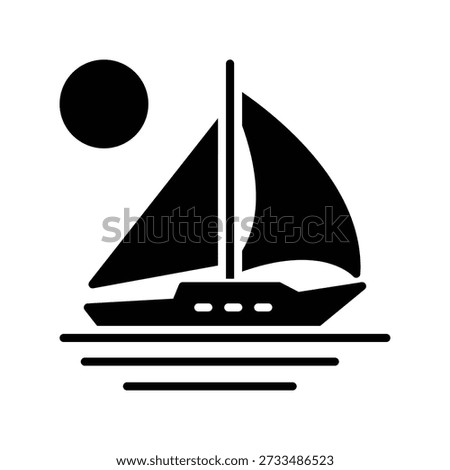 Yacht icon illustration vector design template