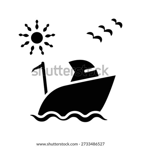 Yacht icon illustration vector design template