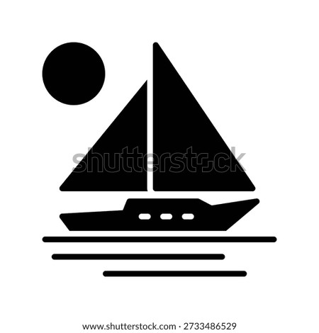 Yacht icon illustration vector design template