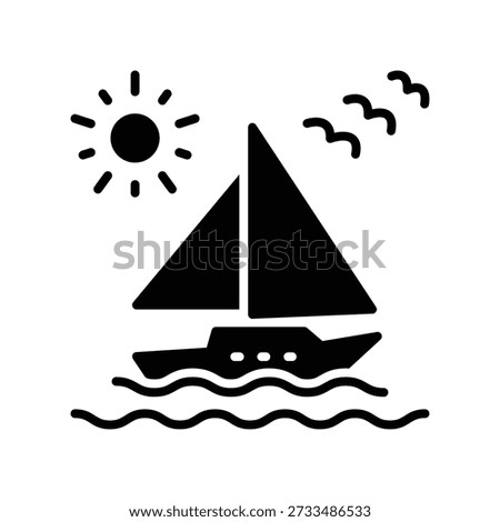 Yacht icon illustration vector design template
