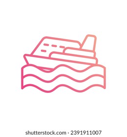 Yacht icon isolate white background vector stock illustration.