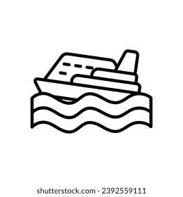 Yacht icon isolate white background vector stock illustration.