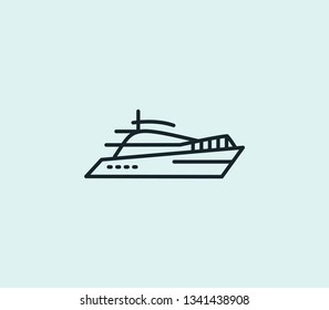 Yacht icon line isolated on clean background. Yacht icon concept drawing icon line in modern style. Vector illustration for your web mobile logo app UI design.
