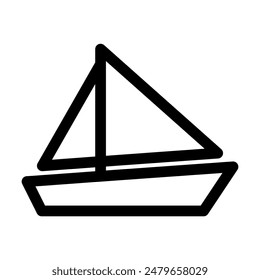 yacht icon in line style. Vector illustration