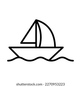 Yacht Icon Logo Design Vector Template Illustration Sign And Symbol Pixels Perfect