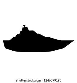 Yacht icon on white background. Vector illustration.