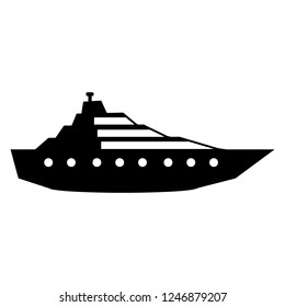 Yacht icon on white background. Vector illustration.