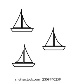 yacht icon on a white background, vector illustration