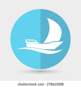Yacht Icon on a white background