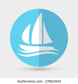 Yacht Icon on a white background