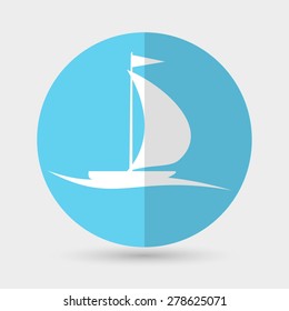 Yacht Icon on a white background