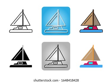 
Yacht icon set isolated on white background for web design 