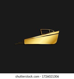 Yacht, icon, ship gold icon. Vector illustration of golden style