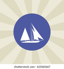 yacht icon. sign design. background