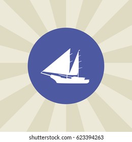yacht icon. sign design. gradient background