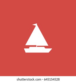yacht icon. sign design. red background