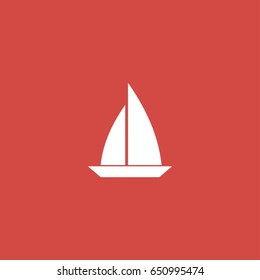 yacht icon. sign design. red background