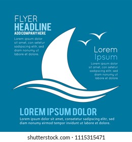 Yacht Icon, the silhouette of the vector
