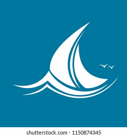 Yacht Icon, the silhouette of the vector