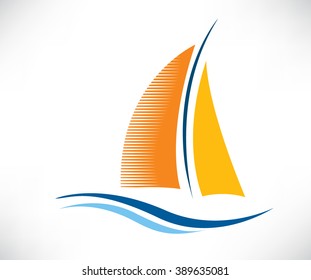 Yacht Icon, the silhouette of the vector
