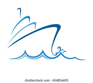 Yacht Icon, the silhouette of the vector