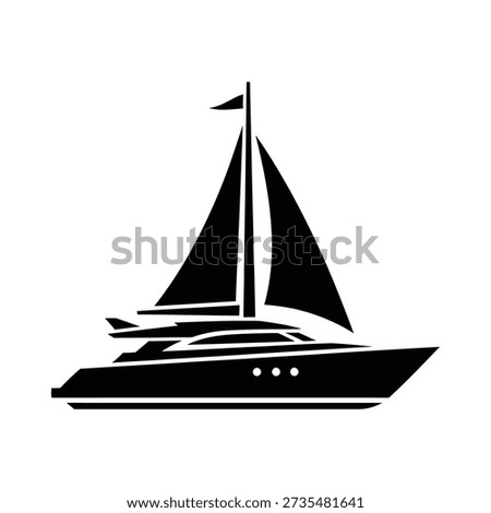 Yacht icon silhouette vector isolated design