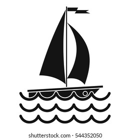 Yacht icon. Simple illustration of yacht vector icon for web
