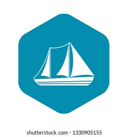 Yacht icon in simple style isolated on white background. Sea transport symbol