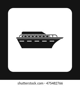 Yacht icon in simple style isolated on white background. Sea transport symbol