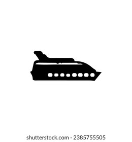 Yacht icon. Simple style yacht travel company poster background symbol. Yacht brand logo design element. Yacht t-shirt printing. Vector for sticker.