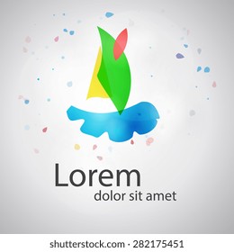 Yacht Icon. Social concept vector logo design template. Vector logo. Teamwork symbol. Social Network. Community icon. Vector illustration.