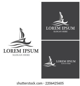 Yacht icon and symbol logo vector template