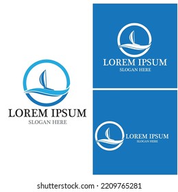 Yacht icon and symbol logo vector template