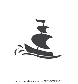 Yacht icon and symbol logo vector template