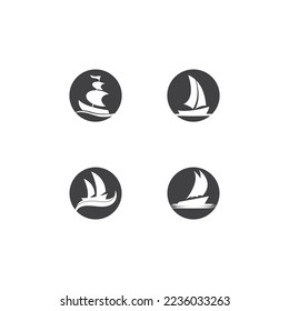 Yacht icon and symbol logo vector template